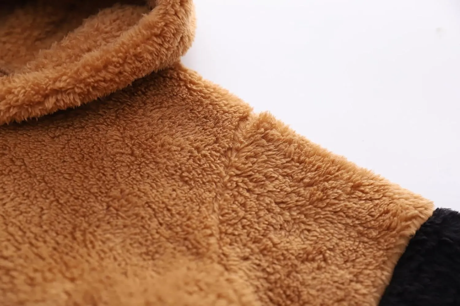 2-12Years Boys Girls Kids Hooded Jacket Fleece Hoodie Winter Warm Solid Color Coat Cute Bear Ear Thick Clothes (Brown-1, 3-4 Years)