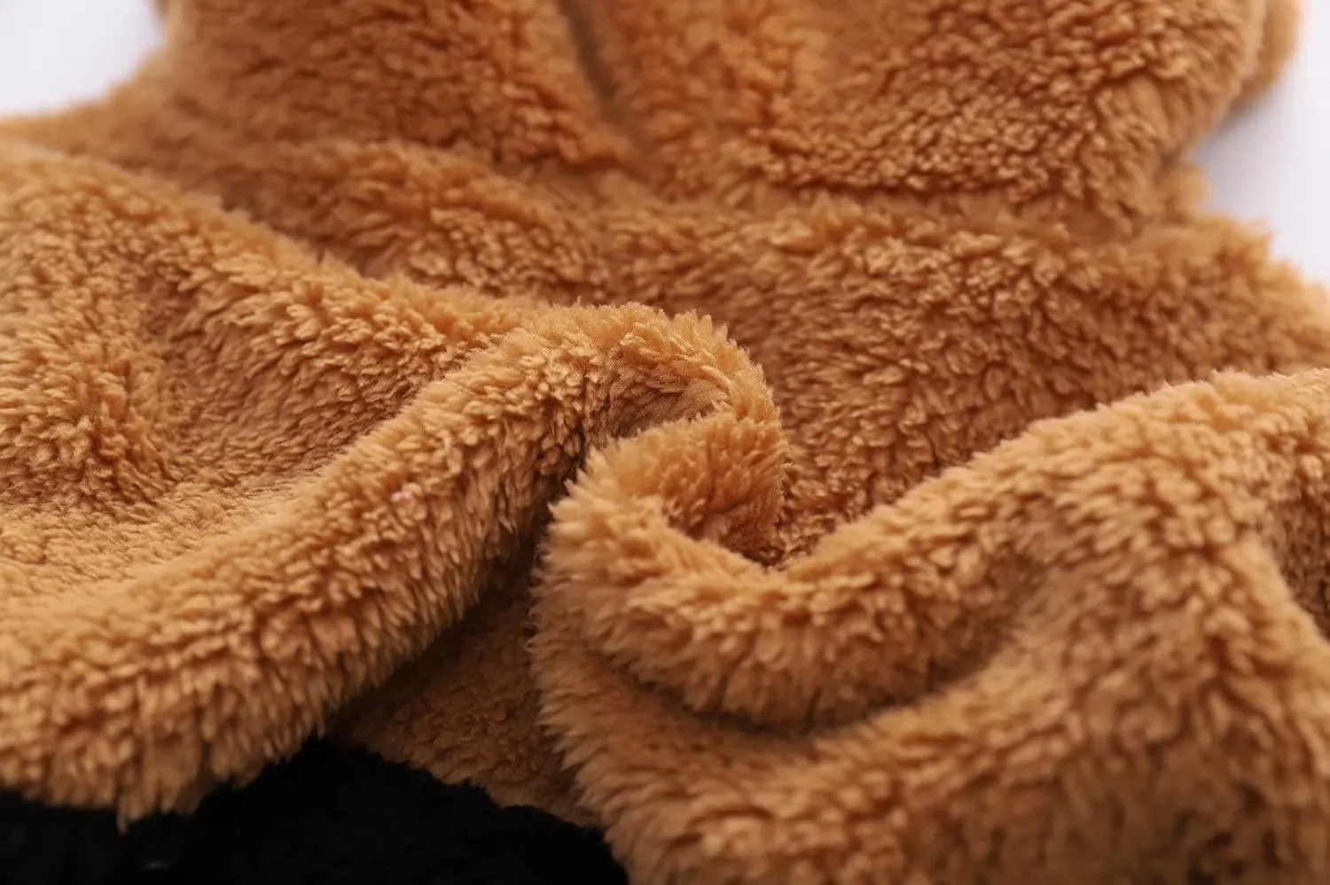 2-12Years Boys Girls Kids Hooded Jacket Fleece Hoodie Winter Warm Solid Color Coat Cute Bear Ear Thick Clothes (Brown-1, 3-4 Years)