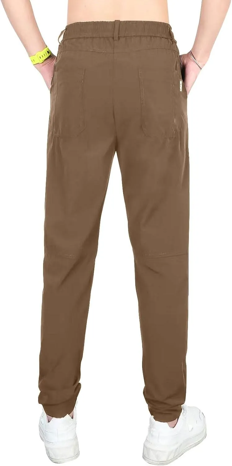 2025 Men's Casual Cargo Pants Elastic Waist Daily Waterproof Pants
