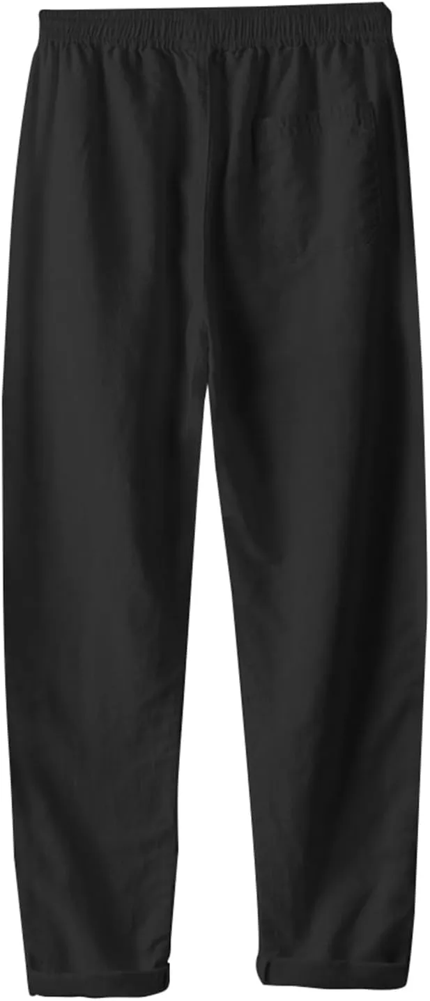 2025 Men's Loose Casual Straight Leg Pants Elasticated Linen Pants
