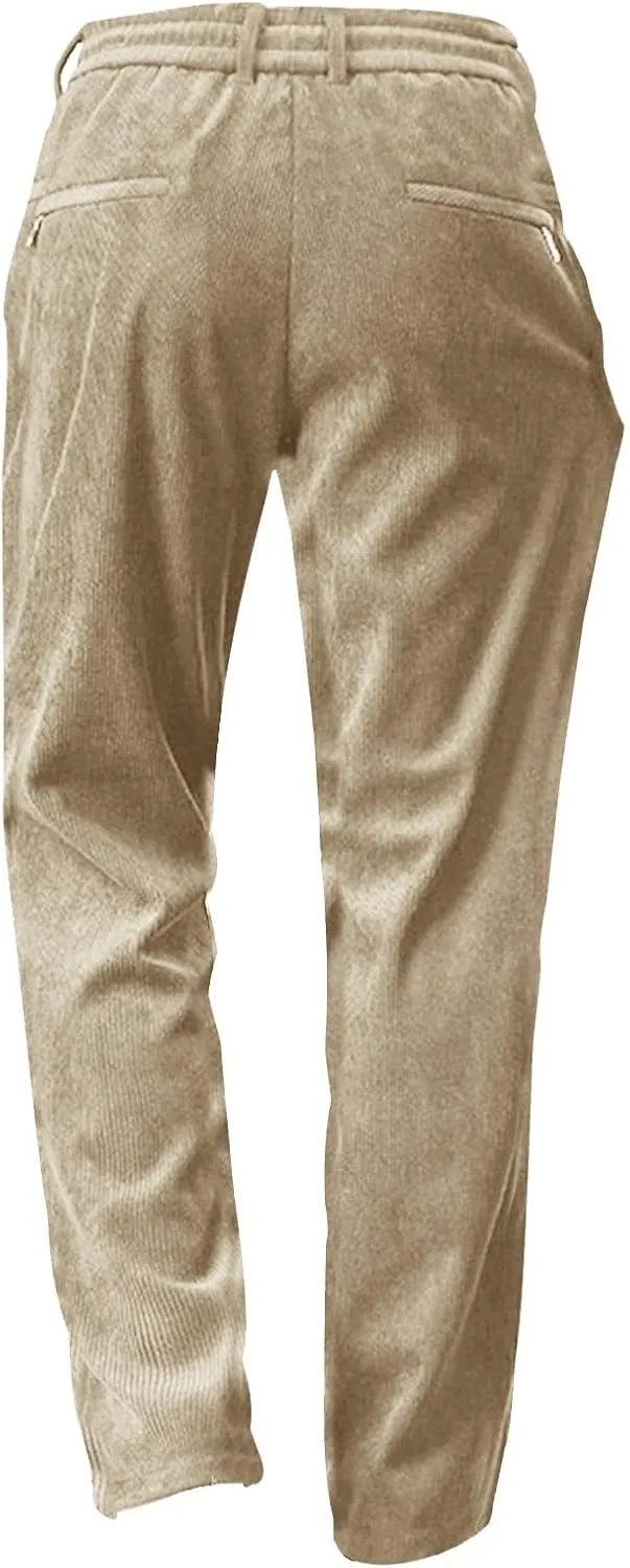 2025 Mens Work Casual Solid Color Slim Pocket Pants Solid Color Pants