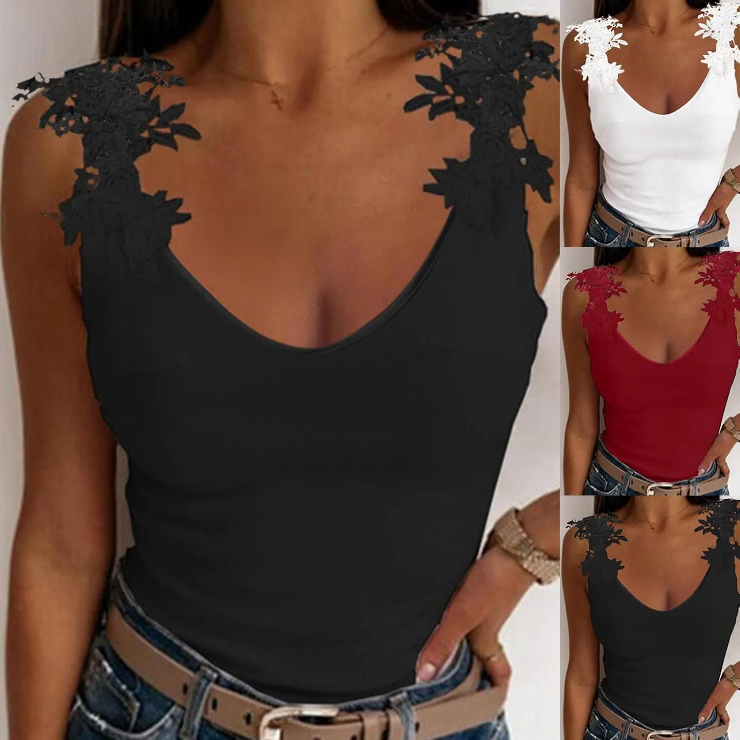 2025 Summer Camisole for Women V Neck Sleeveless Halter Vest Boho Tops Sexy Casual Backless Beach Blouse Top