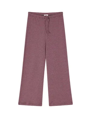 2x2 Cotton Stripe Verona Pants, Rosin/Carmine Rose