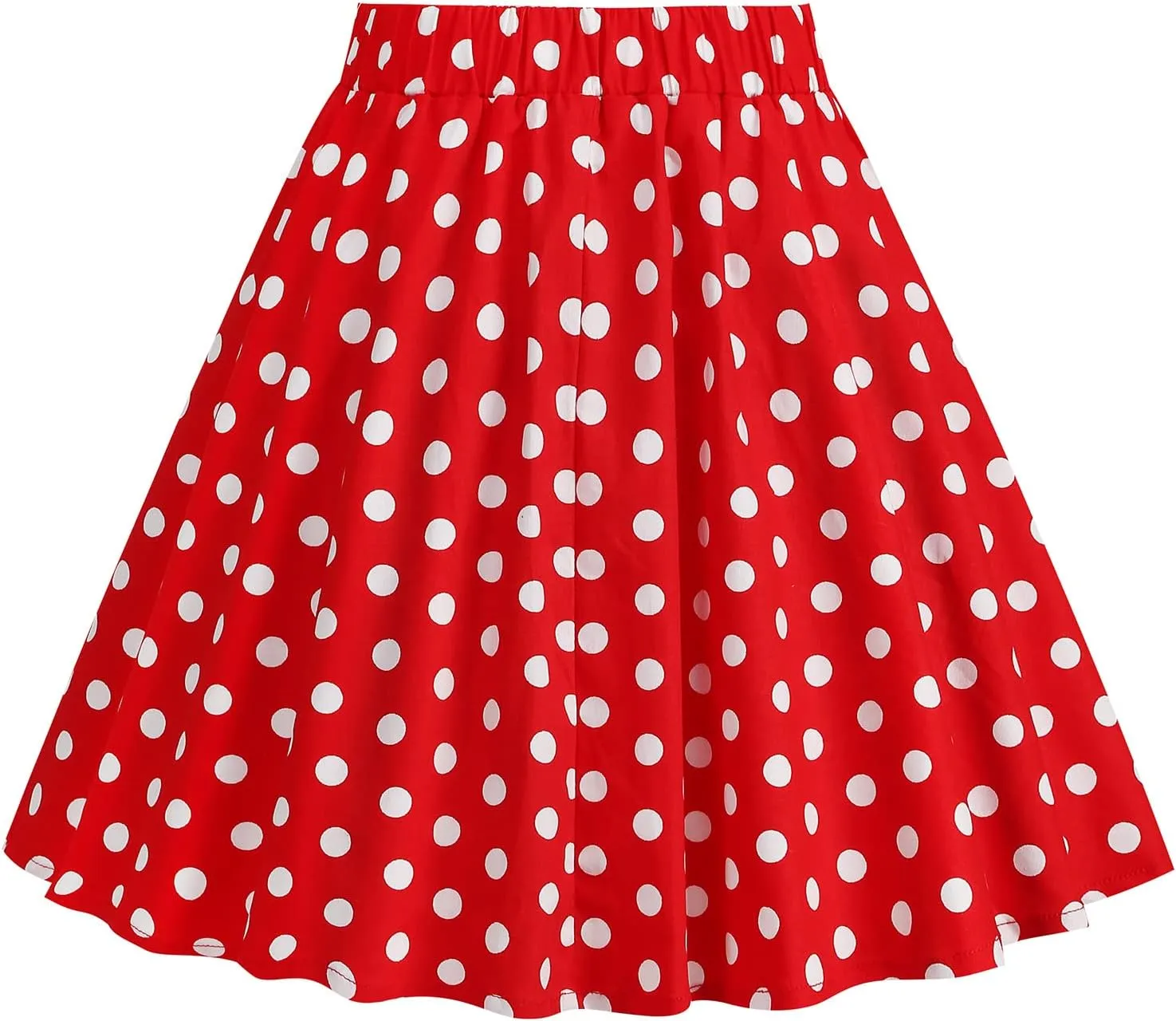 50s Skirts for Kids Polka Dot Swing Skirt Girls Stretch Waist Skater Skirts Vintage A-line Flare Skirts