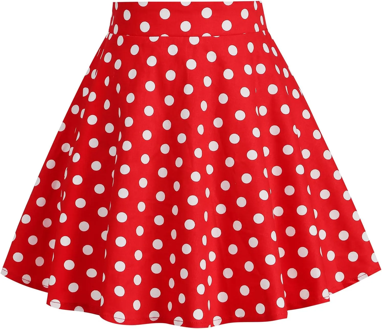 50s Skirts for Kids Polka Dot Swing Skirt Girls Stretch Waist Skater Skirts Vintage A-line Flare Skirts