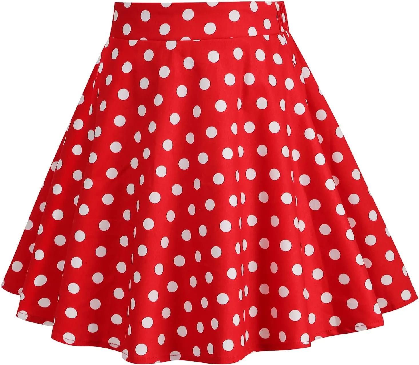 50s Skirts for Kids Polka Dot Swing Skirt Girls Stretch Waist Skater Skirts Vintage A-line Flare Skirts