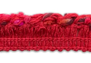 5/8" Fiery Scarlet Blaze Bouclé Piping Trim (Made in France)