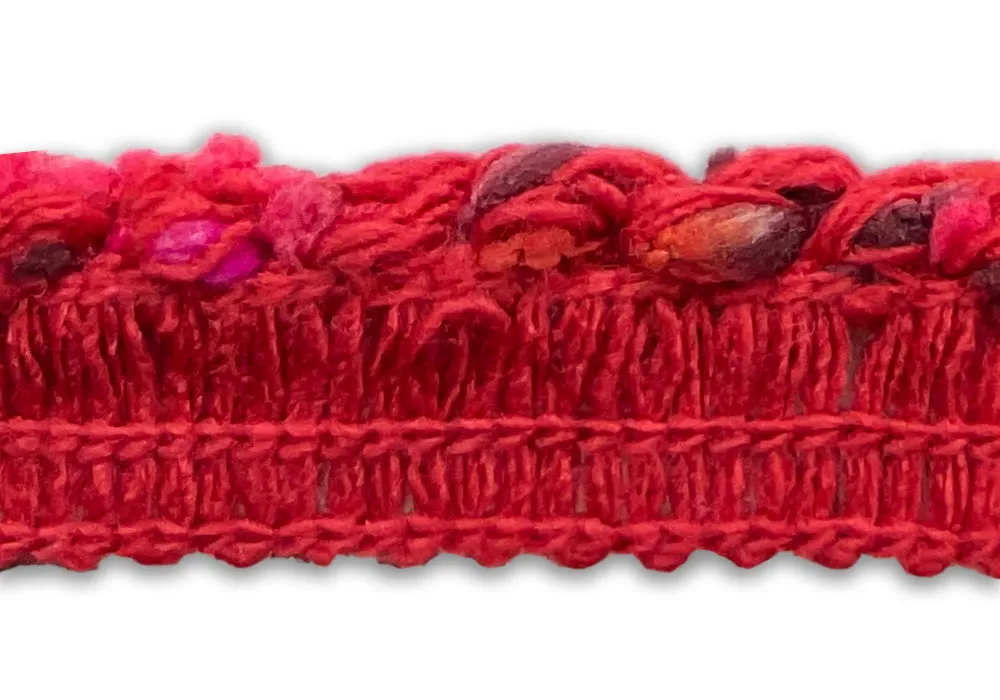 5/8" Fiery Scarlet Blaze Bouclé Piping Trim (Made in France)