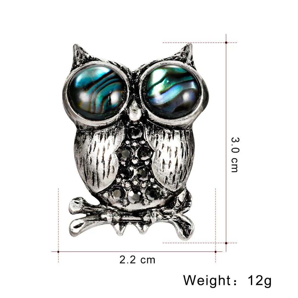 Alloy natural shell animal owl brooch, fashionable accessory, holiday brooch, perfect gift for women