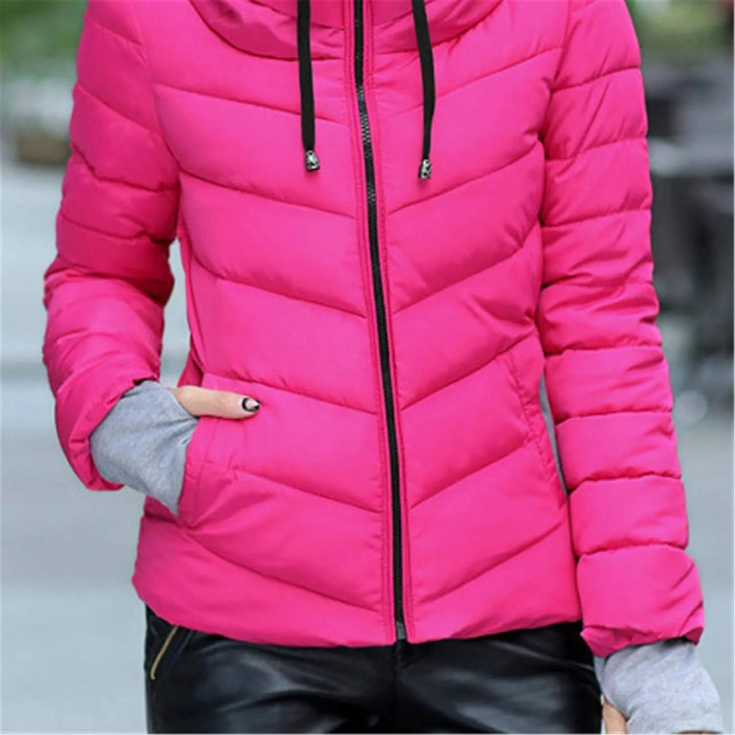 Andongnywell Womem's Stand Collar Packable Short Down Jackets Winter Downs Padded Overcoats Outwears