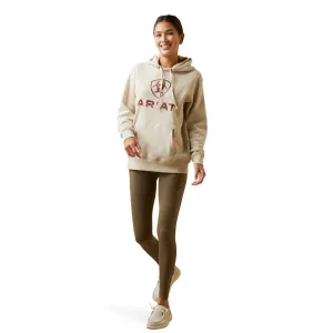 Ariat Ladies R.E.A.L Ombre Shield Oatmeal Heather Hoodie 10046449