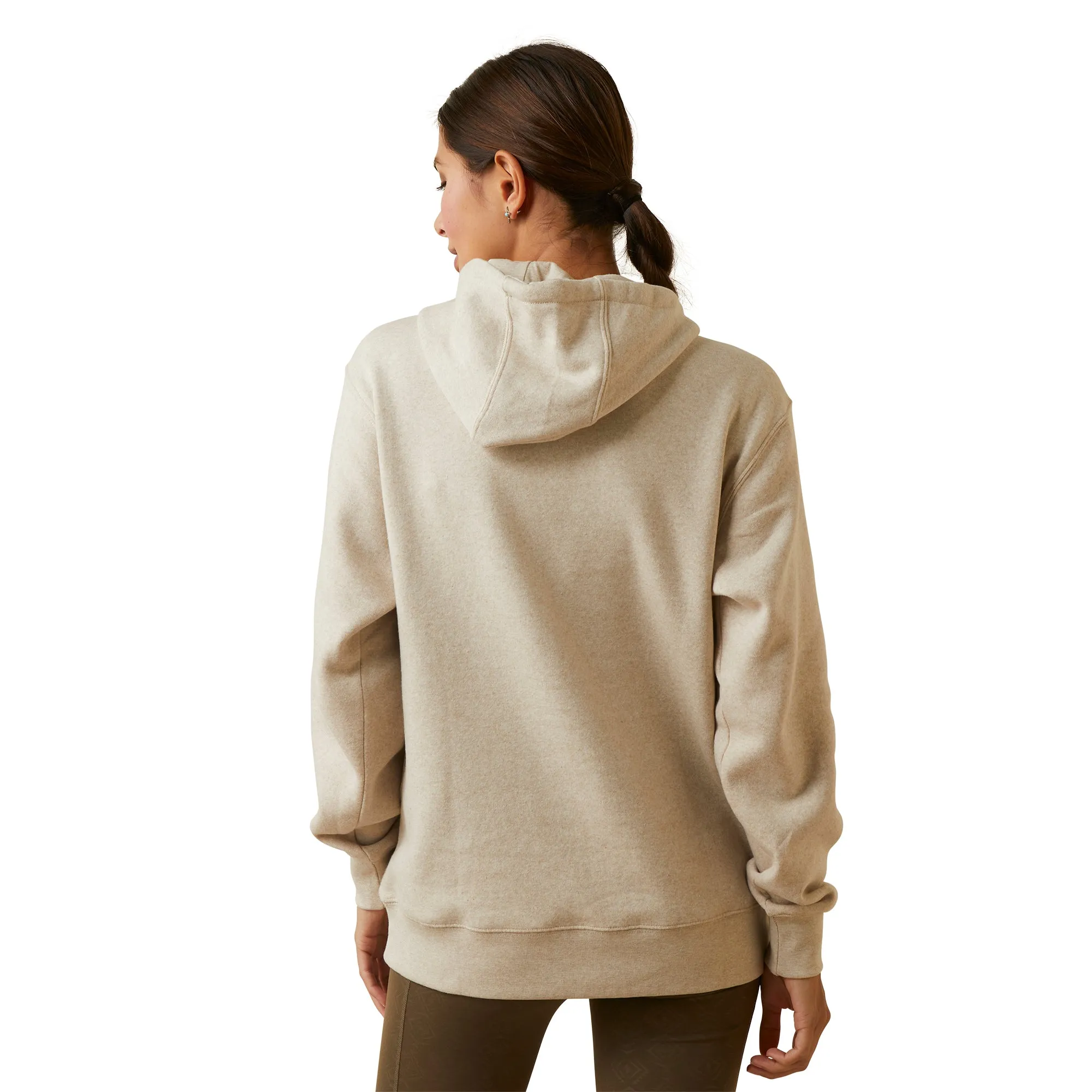 Ariat Ladies R.E.A.L Ombre Shield Oatmeal Heather Hoodie 10046449