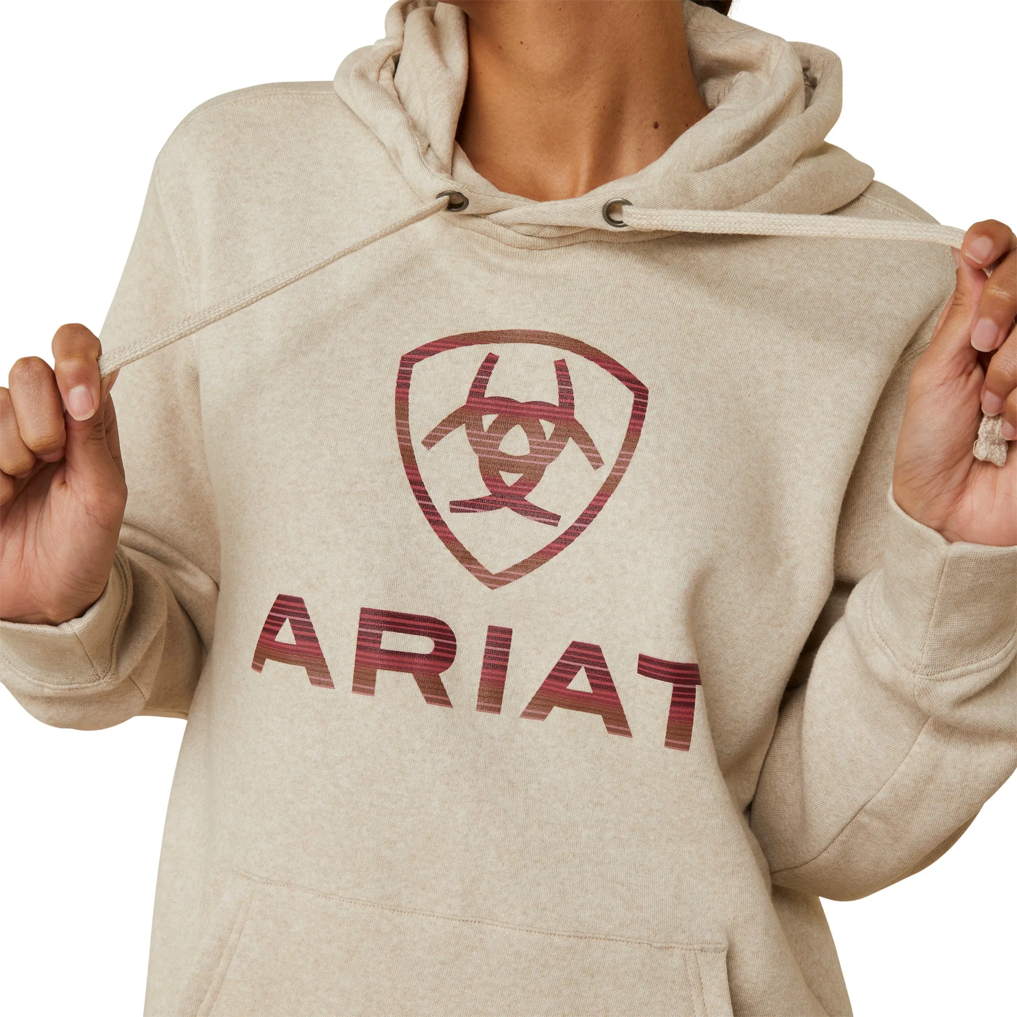 Ariat Ladies R.E.A.L Ombre Shield Oatmeal Heather Hoodie 10046449