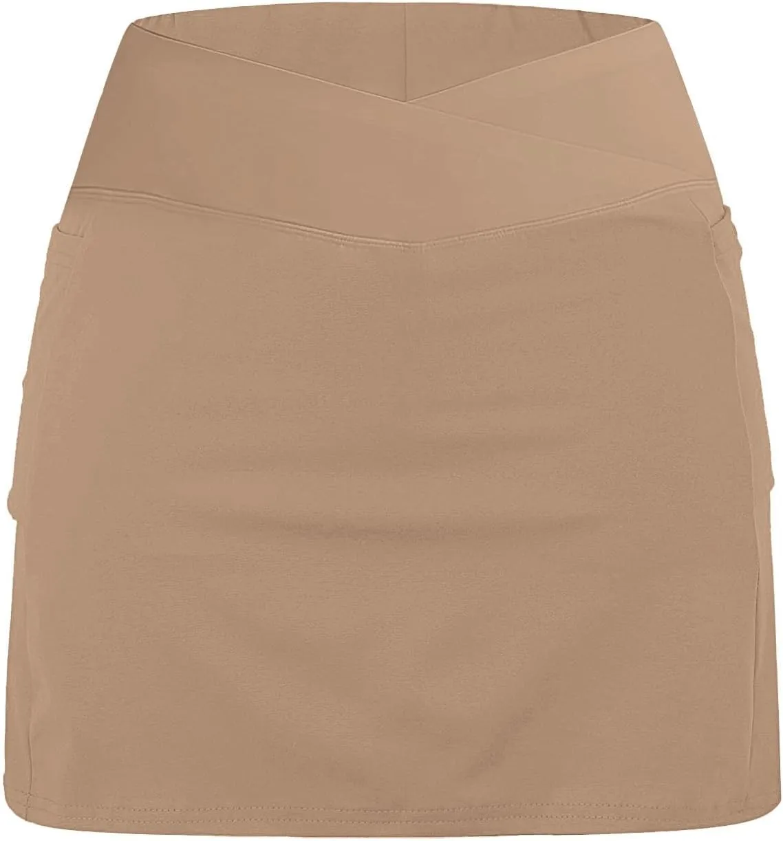 Athletic Skorts for Woman Elastic Cross Hight Waisted Tennis Yoga Shorts Skirts with Pockets Tummy Control Joggers