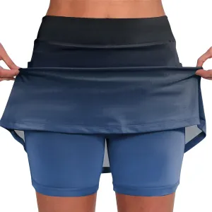 Athletic Skorts for Woman Hight Waist Solid/Gradient Skirts Elastic Tennis Yoga Shorts Tummy Control Skinny Joggers
