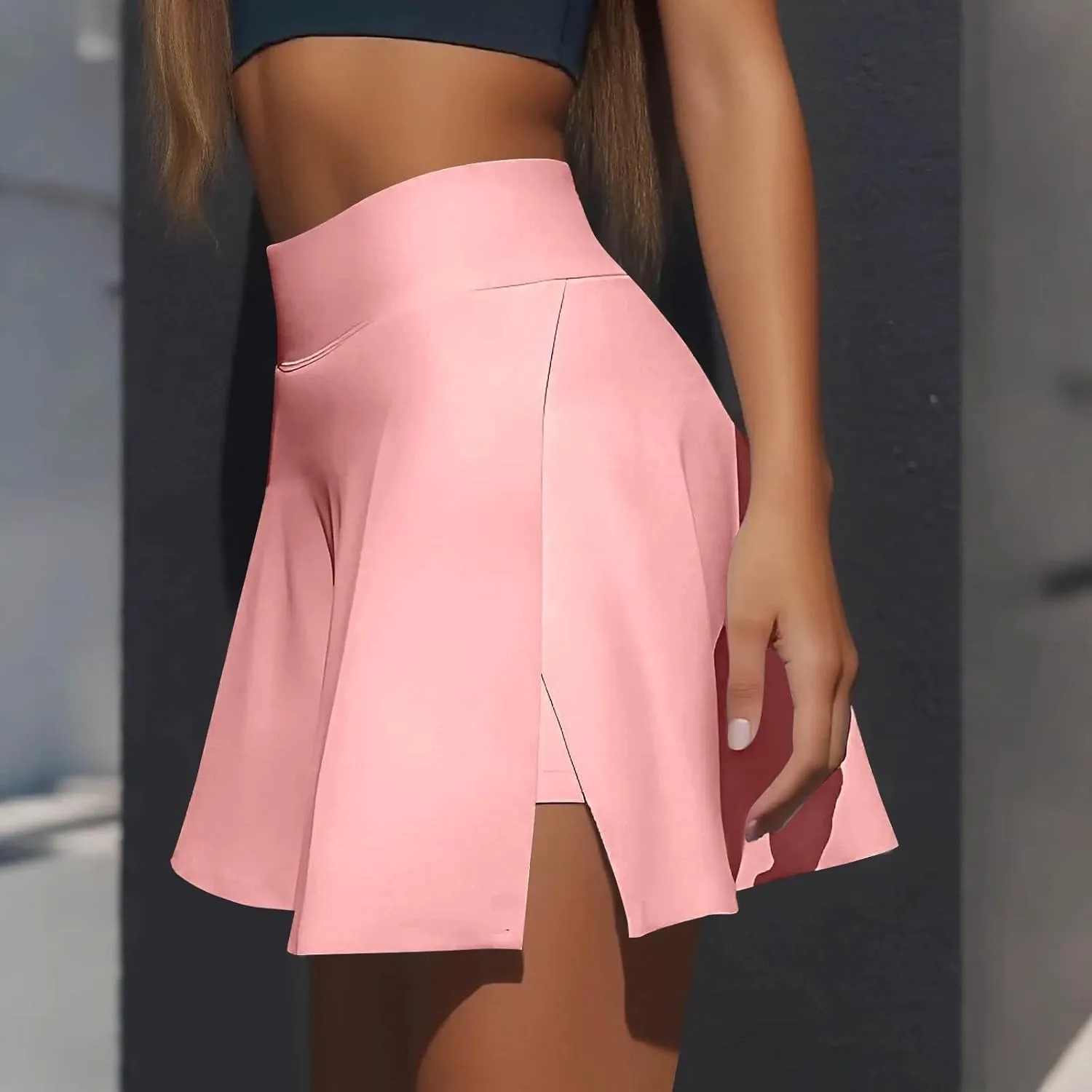 Athletic Skorts for Women Short Tennis Skirt with Shorts Underneath High Waisted Slit Mini Golf Skirts Pickleball Outfits