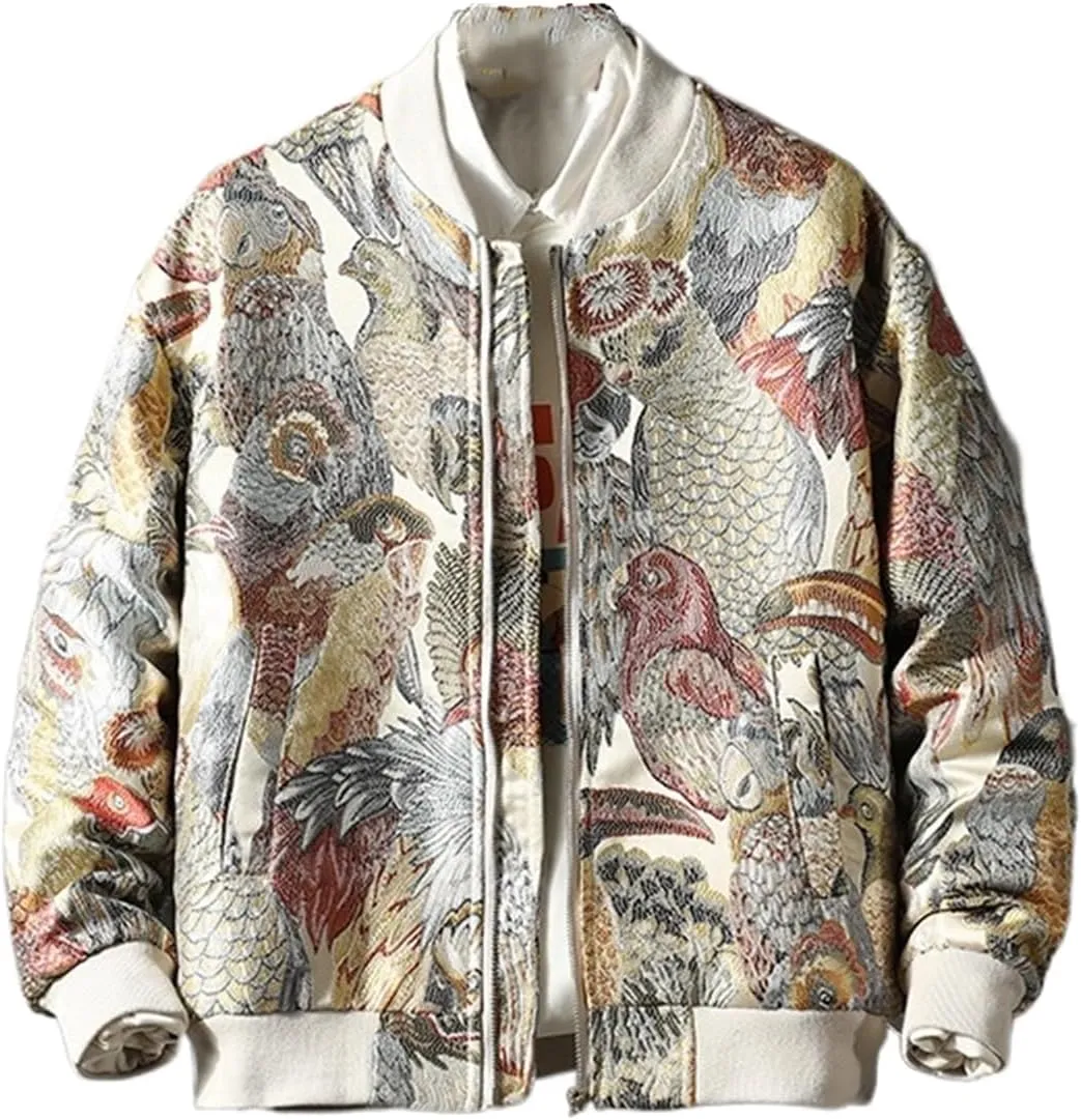 Autumn Chinese Style Jacket - Embroidered Jacket for Young Men's Baseball Jacket