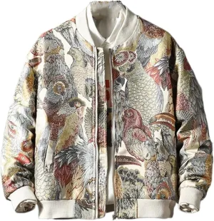 Autumn Chinese Style Jacket - Embroidered Jacket for Young Men's Baseball Jacket