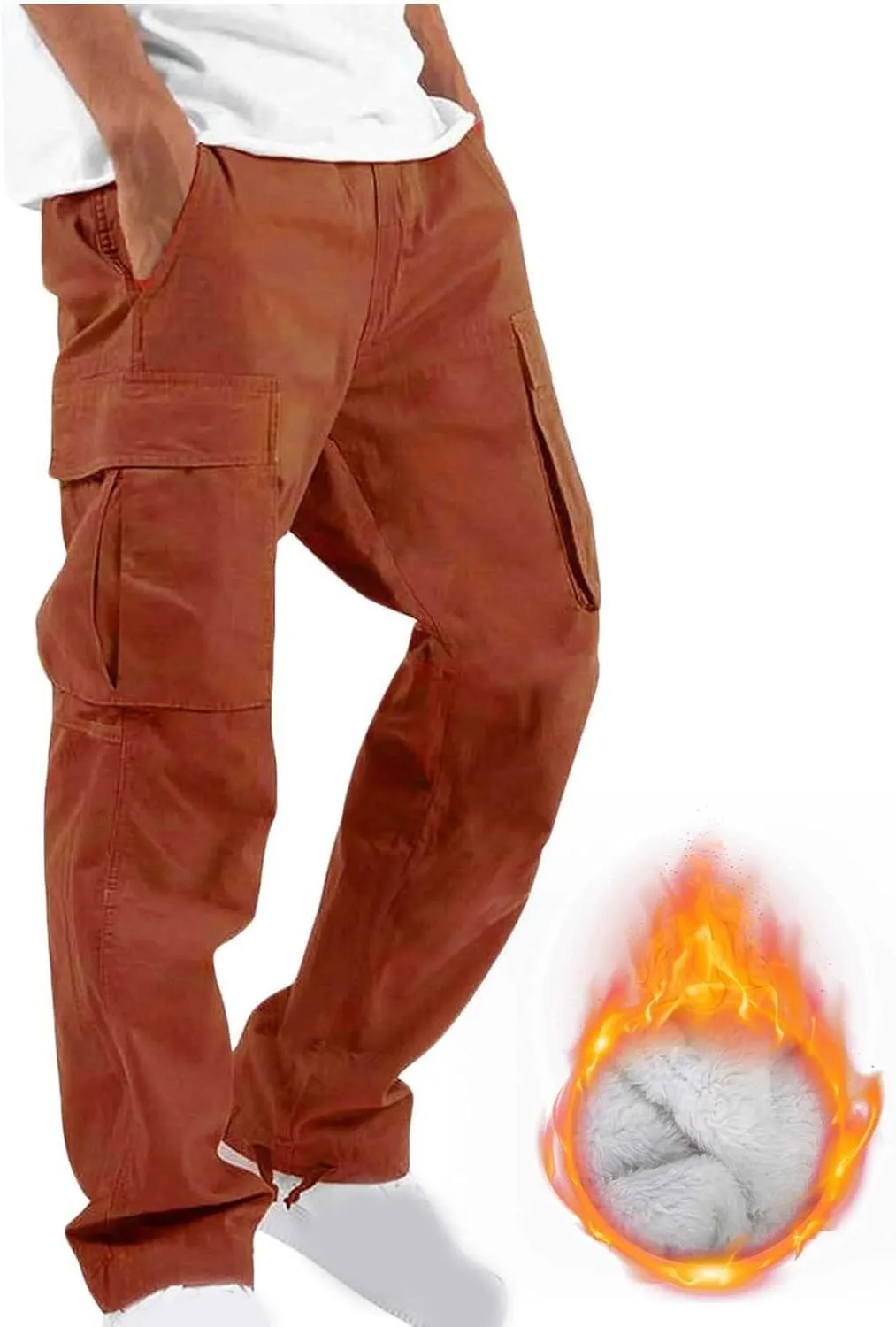 Baggy Cargo Pants Men Streetwear Drawstring Loose Wide Leg Work Pants Outdoor Fitness Straight Jogging Pants