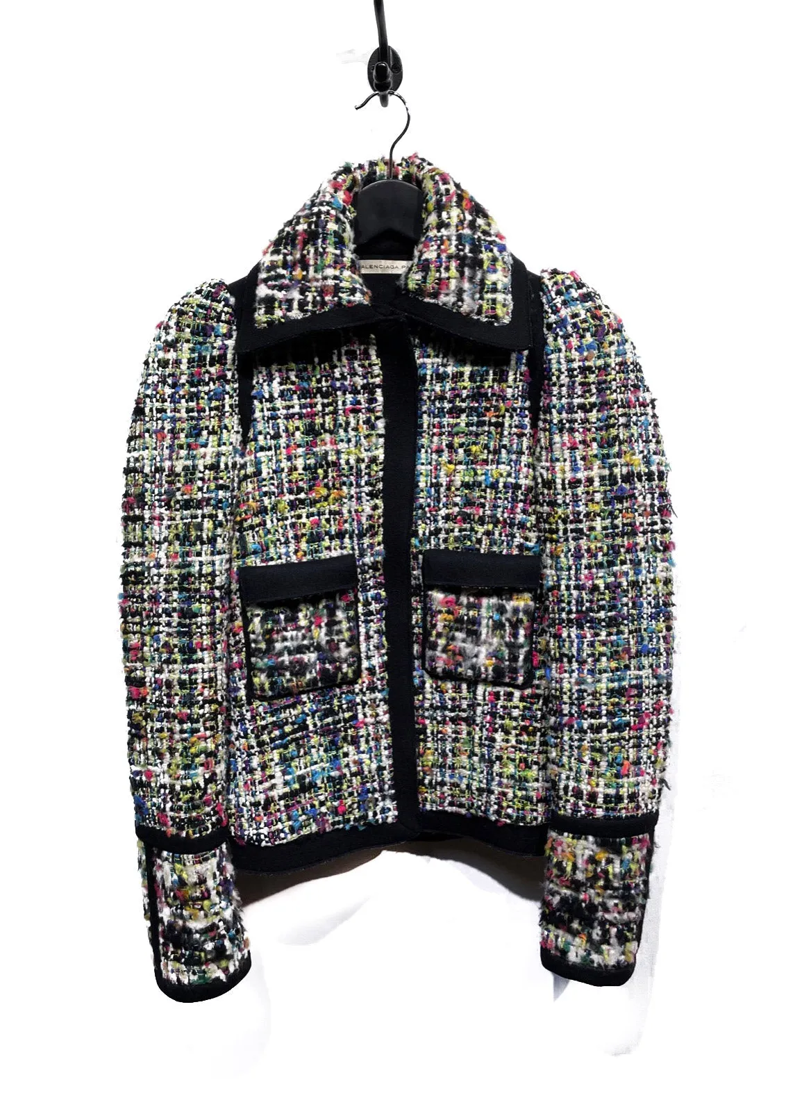 Balenciaga FW07 Runway Multicolour Heavy Tweed Jacket