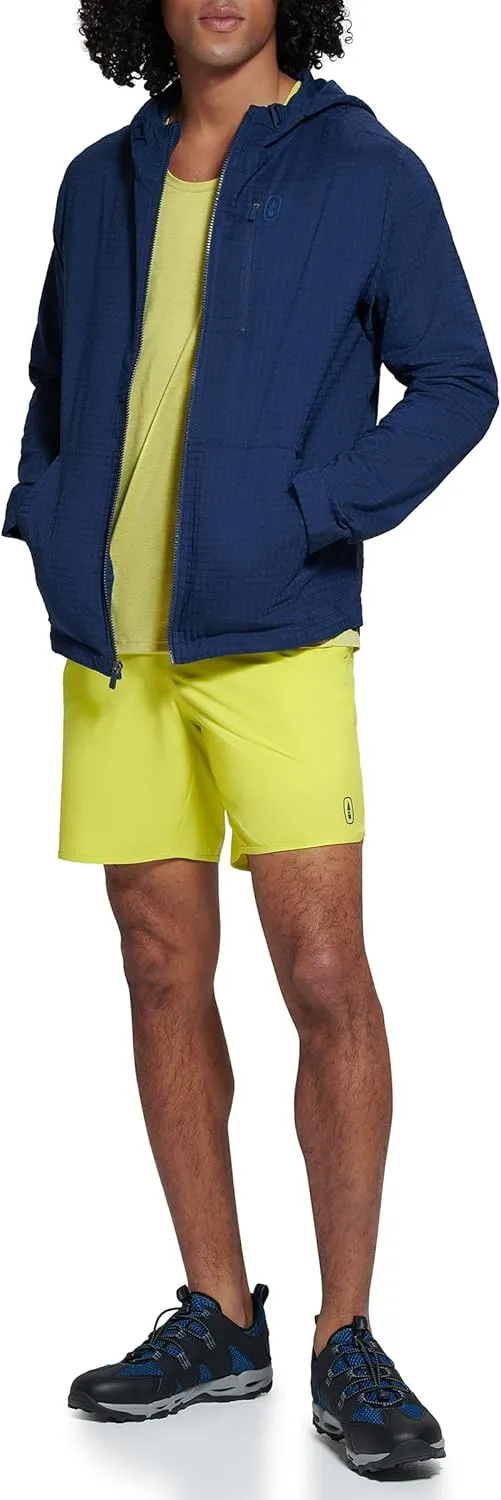 BASS OUTDOOR Mens Zip-Front Windbreaker Jacket with Drawstring Hood