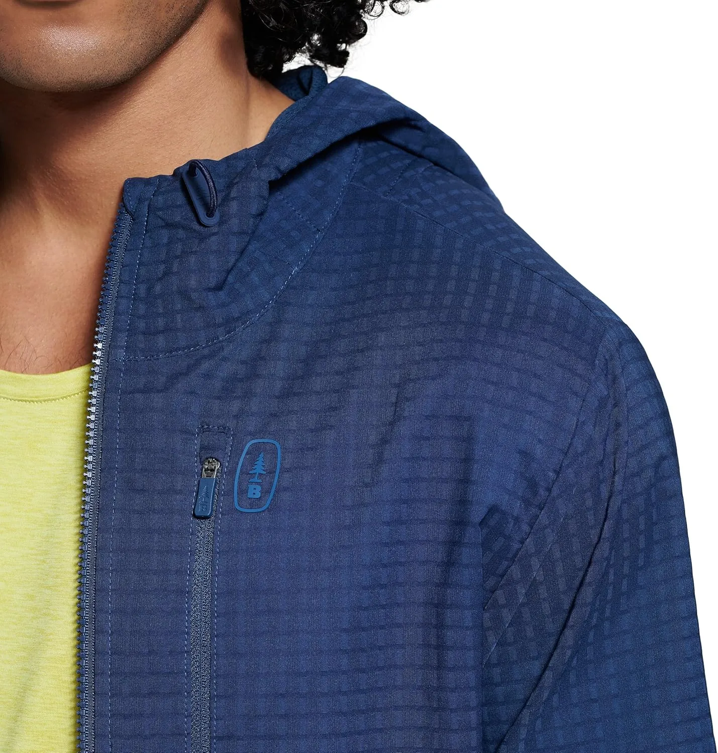 BASS OUTDOOR Mens Zip-Front Windbreaker Jacket with Drawstring Hood