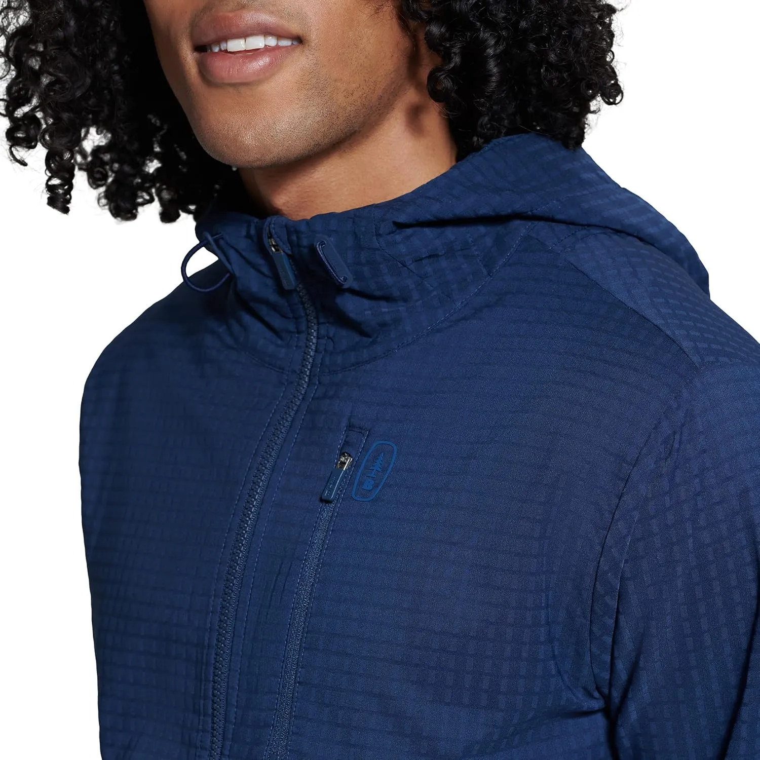 BASS OUTDOOR Mens Zip-Front Windbreaker Jacket with Drawstring Hood