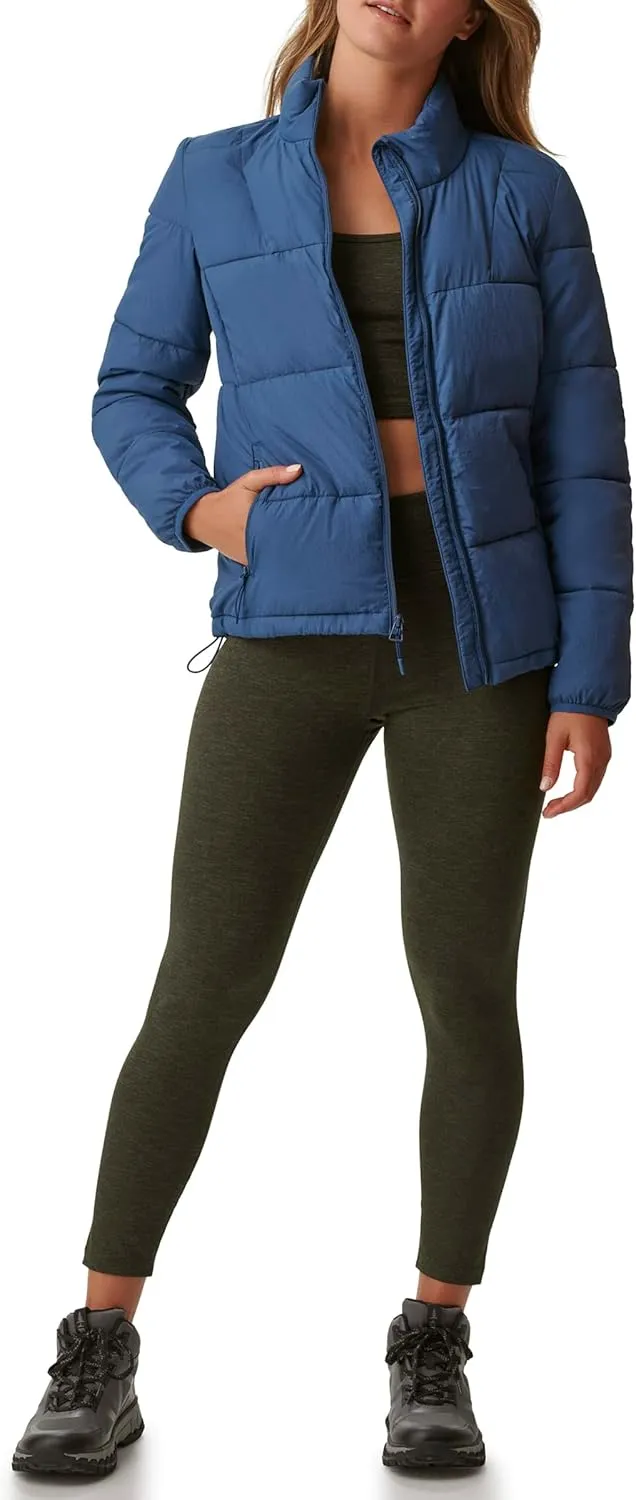 BASS OUTDOOR Womens Puffer Jacket with Stand Collar and Zip Pockets