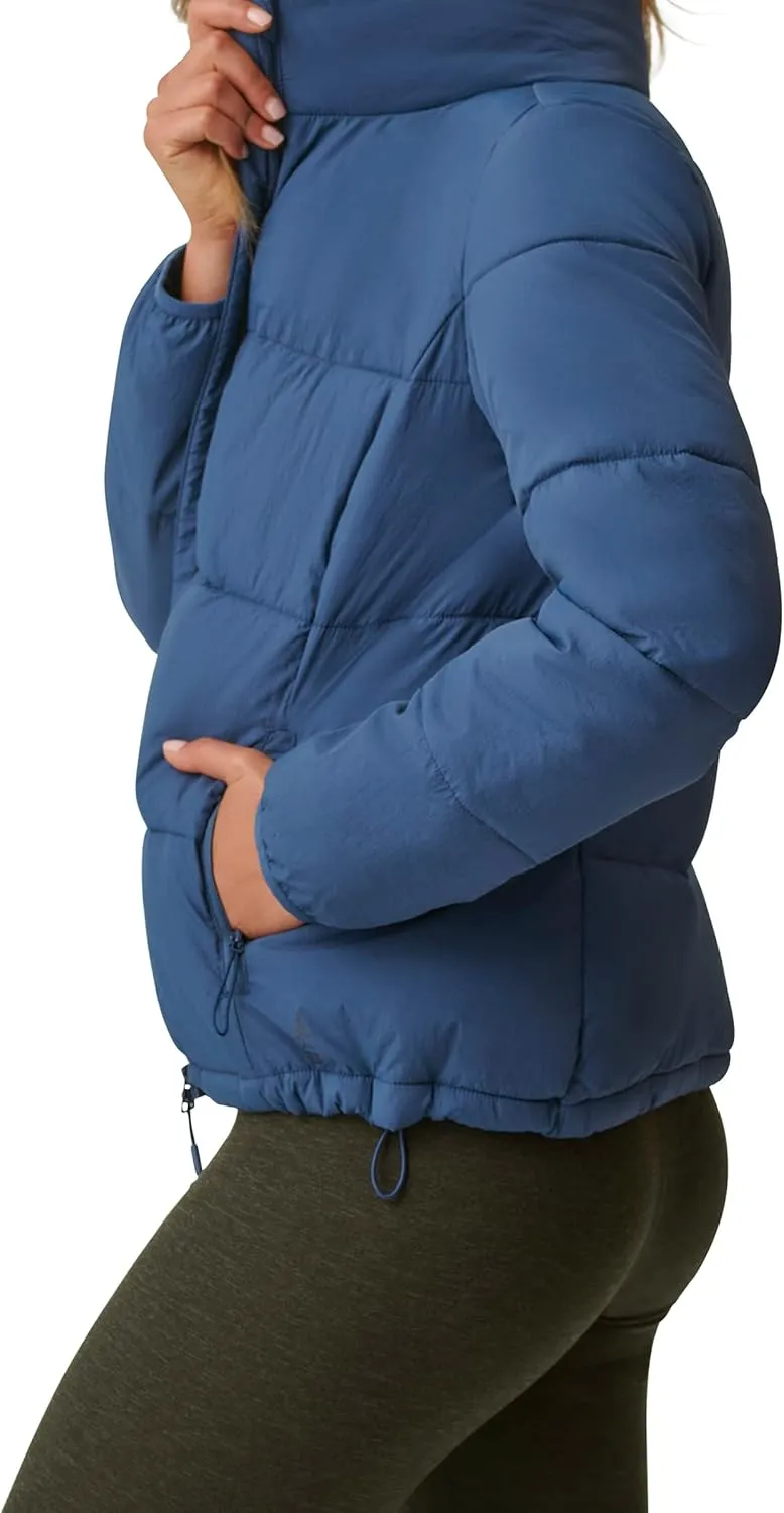 BASS OUTDOOR Womens Puffer Jacket with Stand Collar and Zip Pockets