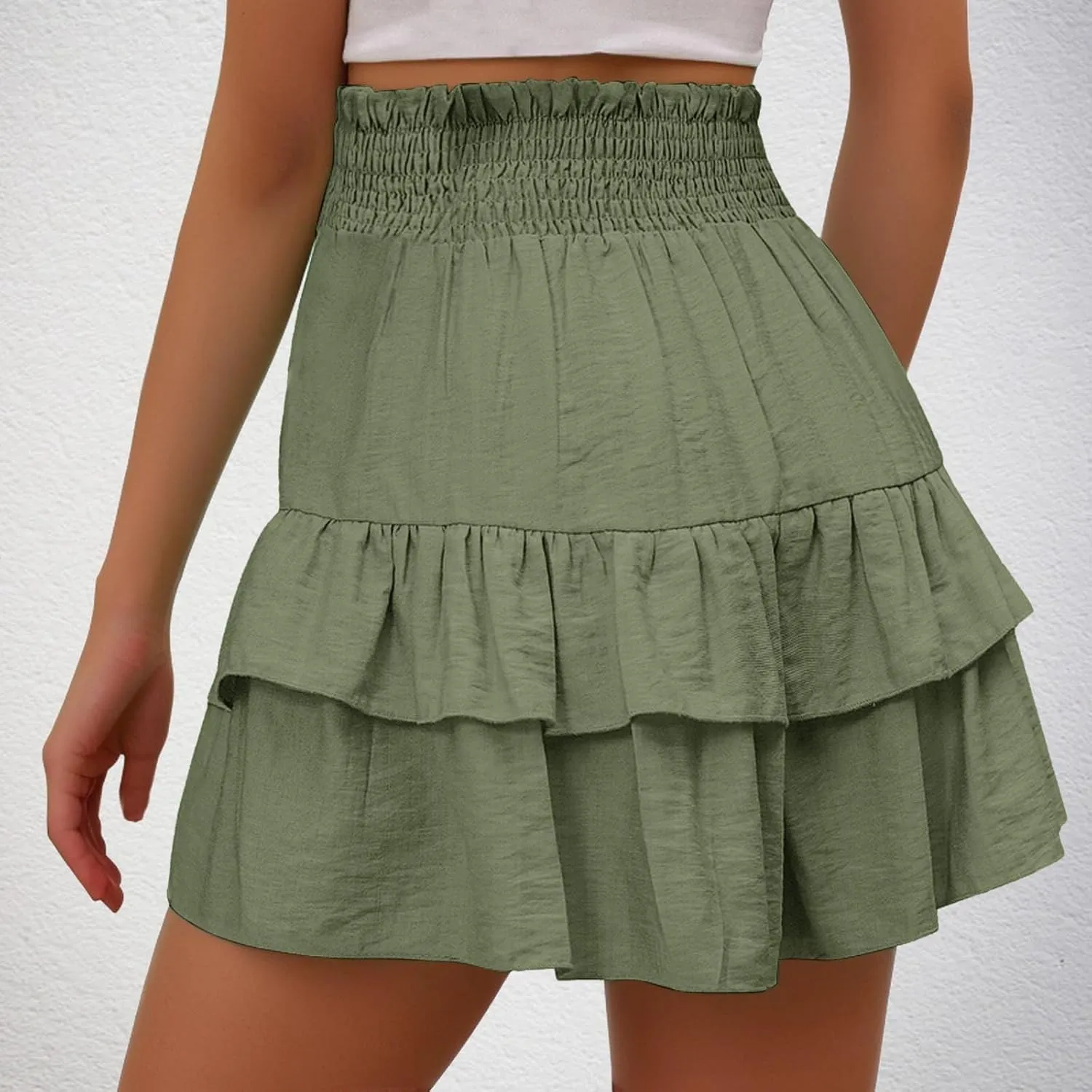 Bermuda Skorts 2024 Skirts for Women High Waisted Ruffles Flared Mini Lingerie Skirts Workout Golf Bodycon Casual Skorts
