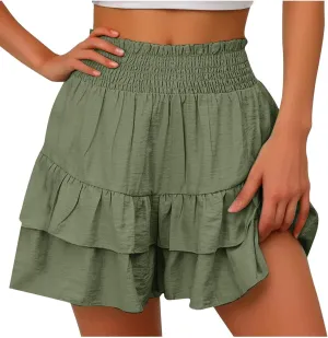 Bermuda Skorts 2024 Skirts for Women High Waisted Ruffles Flared Mini Lingerie Skirts Workout Golf Bodycon Casual Skorts