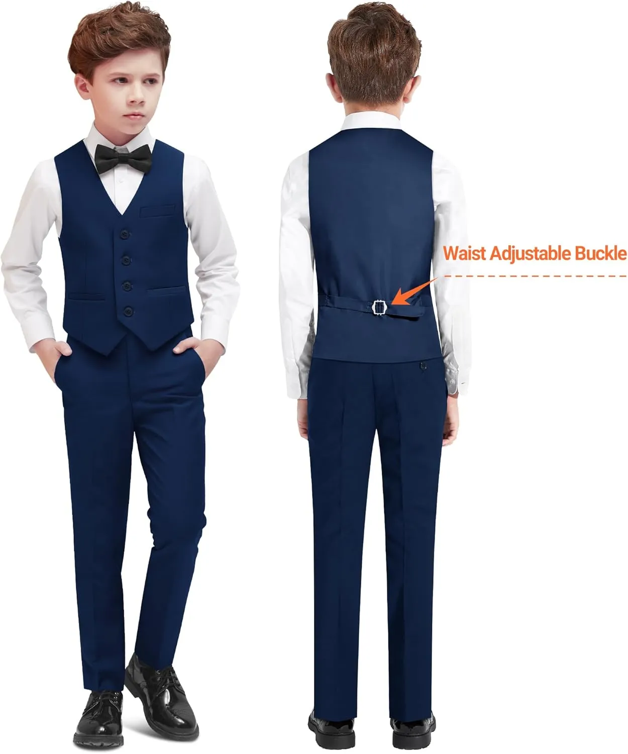 Boys' Formal Dresswear Suits Set, with Suspenders, Adjustable Waist