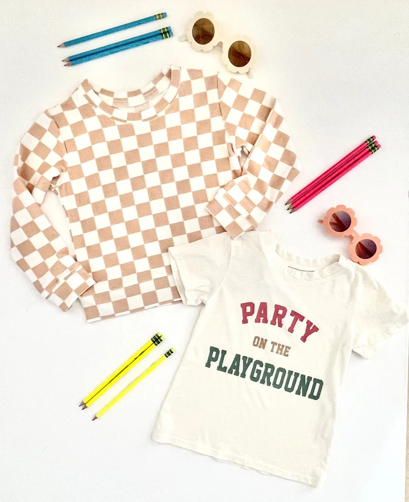 Brokedown Tan Checkered Sweatshirt
