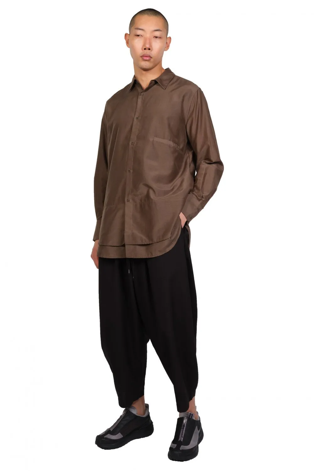 Brown Double Layered Shirt