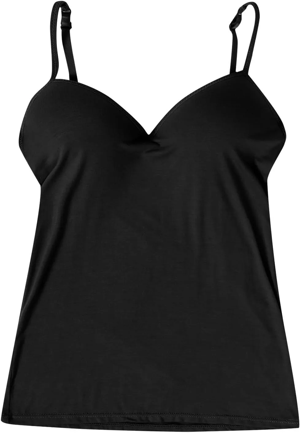 Built In Bra Camisoles for Women Spaghetti Strap V Neck Tank Tops Summer Workout Sexy Padded Basic Sleeveless Shirts