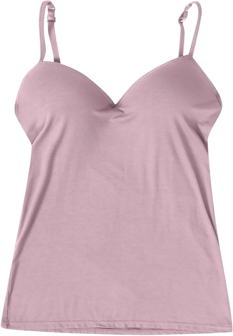 Built In Bra Camisoles for Women Spaghetti Strap V Neck Tank Tops Summer Workout Sexy Padded Basic Sleeveless Shirts