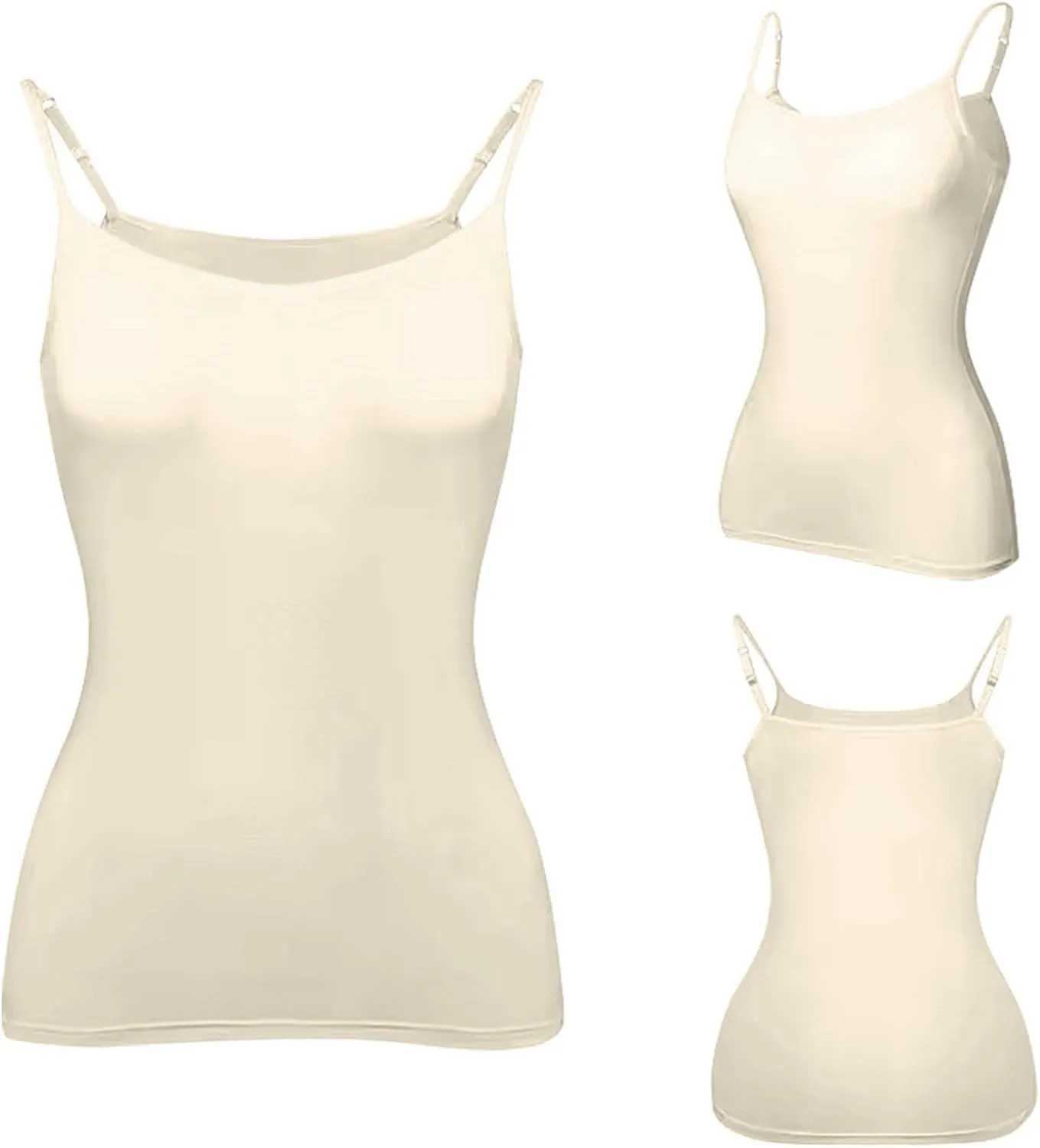Built in Bra Tank Tops for Women 2024 Summer Casual Adjustable Spaghetti Strap Camisole Plus Size Cotton Padded Tops