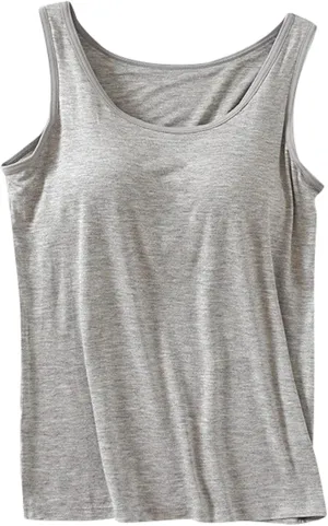 Built in Bra Tank Tops for Women Summer Adjustable Spaghetti Strap Camisole Tops