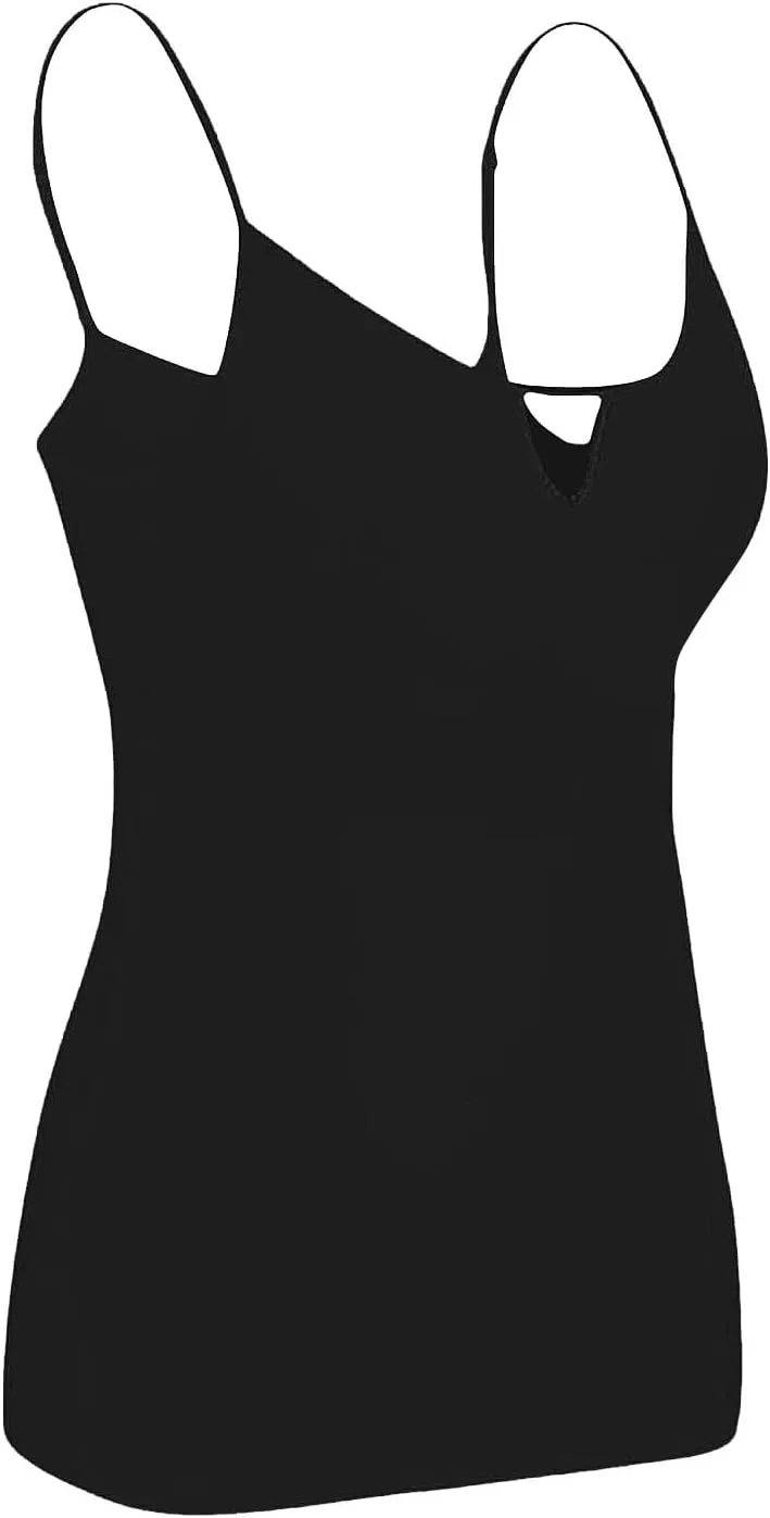 Built in Bra Tank Tops for Women Summer Plus Size Sleeveless Spaghetti Strap Camisole Padded Workout Yoga Cami Tops