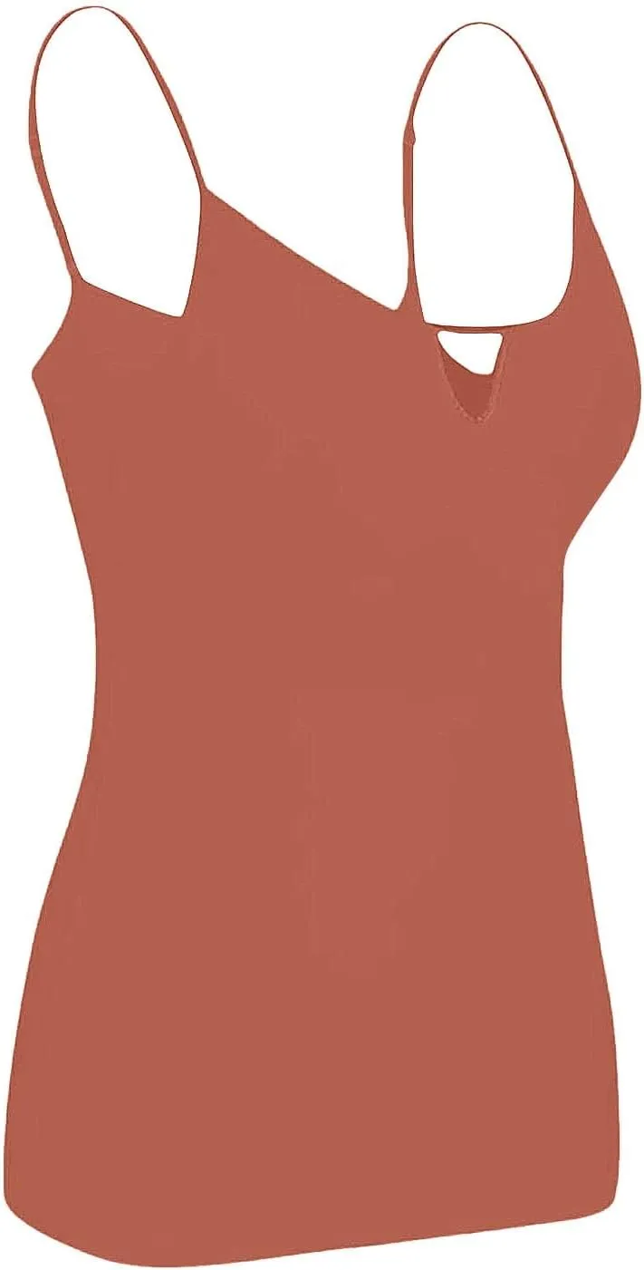 Built in Bra Tank Tops for Women Summer Plus Size Sleeveless Spaghetti Strap Camisole Padded Workout Yoga Cami Tops