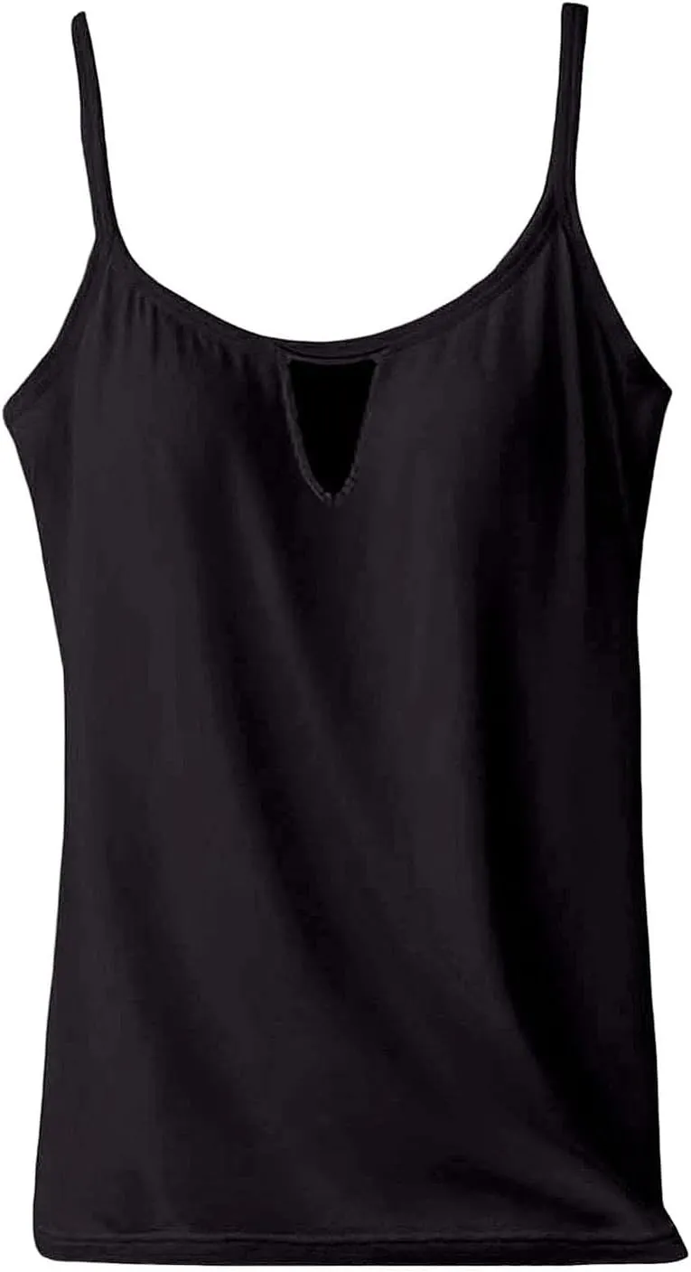 Built in Bra Tank Tops for Women Summer Plus Size Sleeveless Spaghetti Strap Camisole Padded Workout Yoga Cami Tops