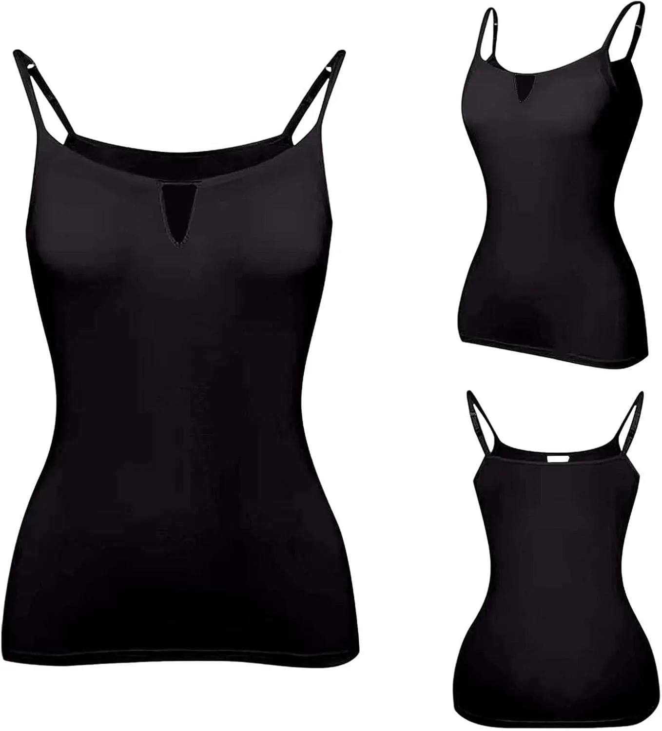 Built in Bra Tank Tops for Women Summer Plus Size Sleeveless Spaghetti Strap Camisole Padded Workout Yoga Cami Tops