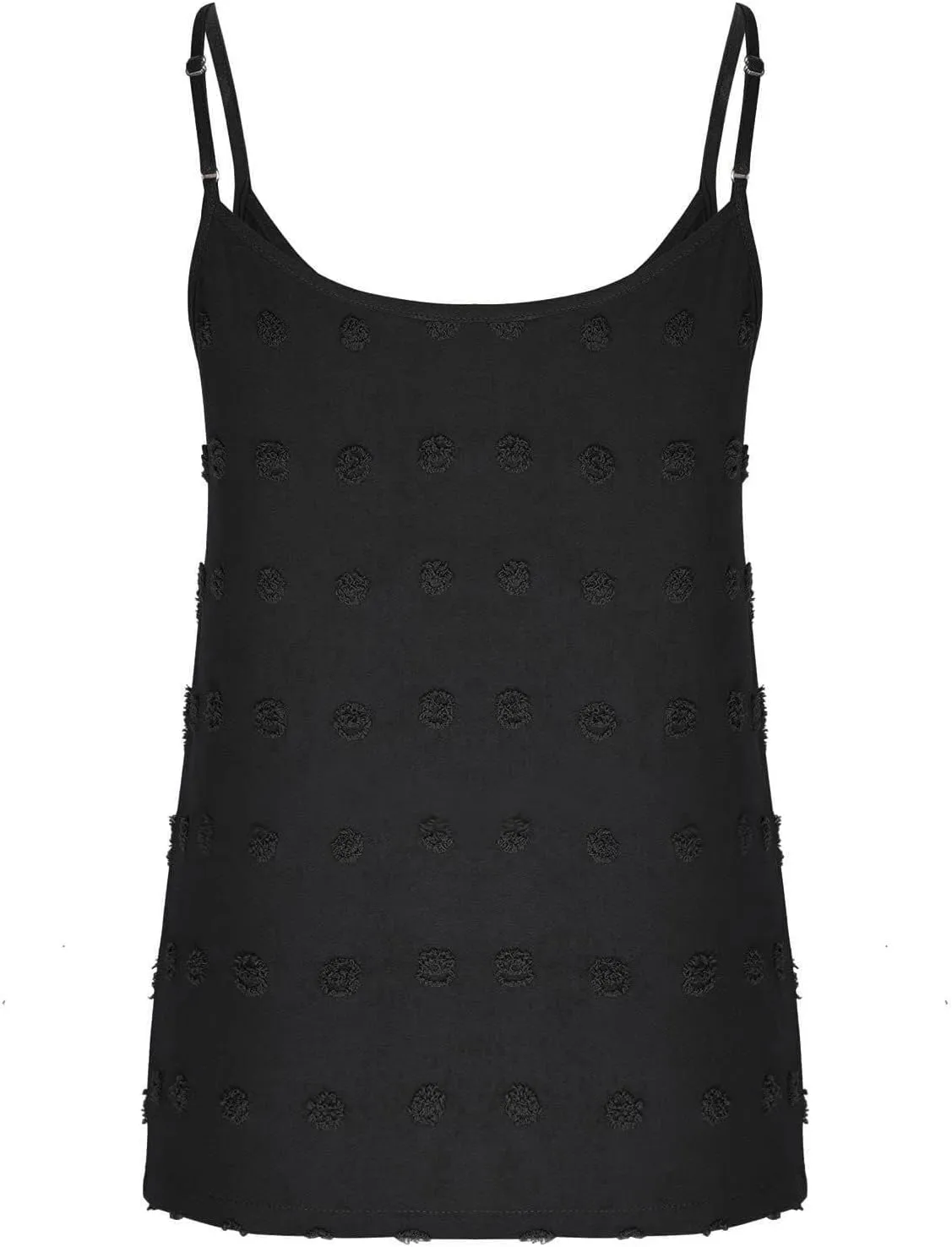 Camisole Tops for Women Adjustable Spaghetti Strap Tank Tops Sleeveless Pom Pom Shirt Casual Flowy Swiss Dot Blouse