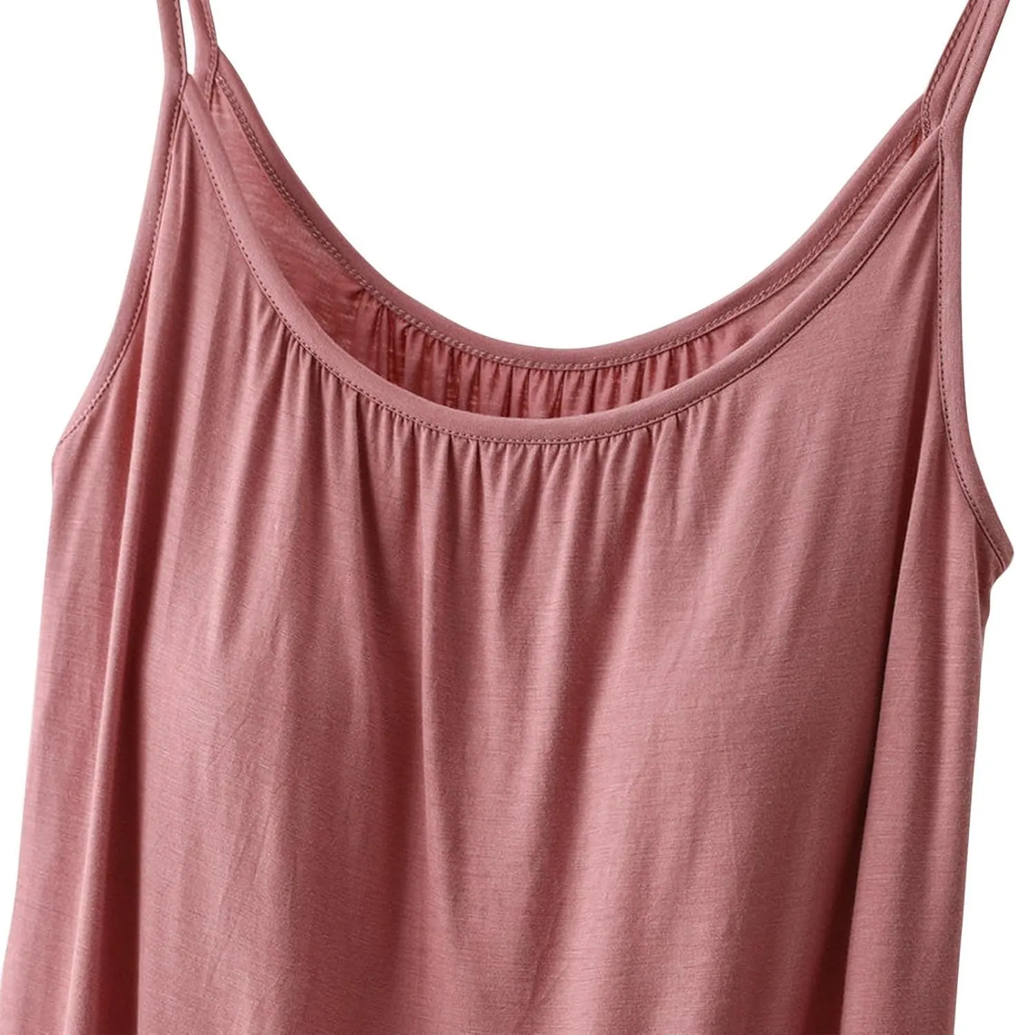 Camisole with Built-in Bra for Women Spaghetti Strap Crew Neck Tank Tops Supportive Padded Yoga Cami Undershirt