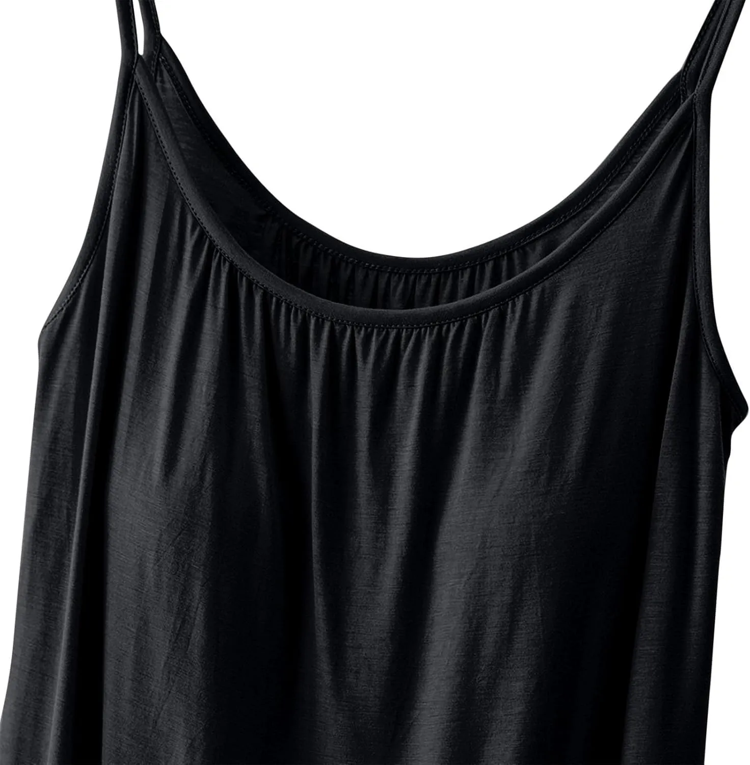 Camisole with Built-in Bra for Women Spaghetti Strap Crew Neck Tank Tops Supportive Padded Yoga Cami Undershirt