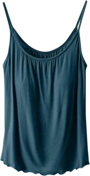 Camisole with Built-in Bra for Women Spaghetti Strap Crew Neck Tank Tops Supportive Padded Yoga Cami Undershirt