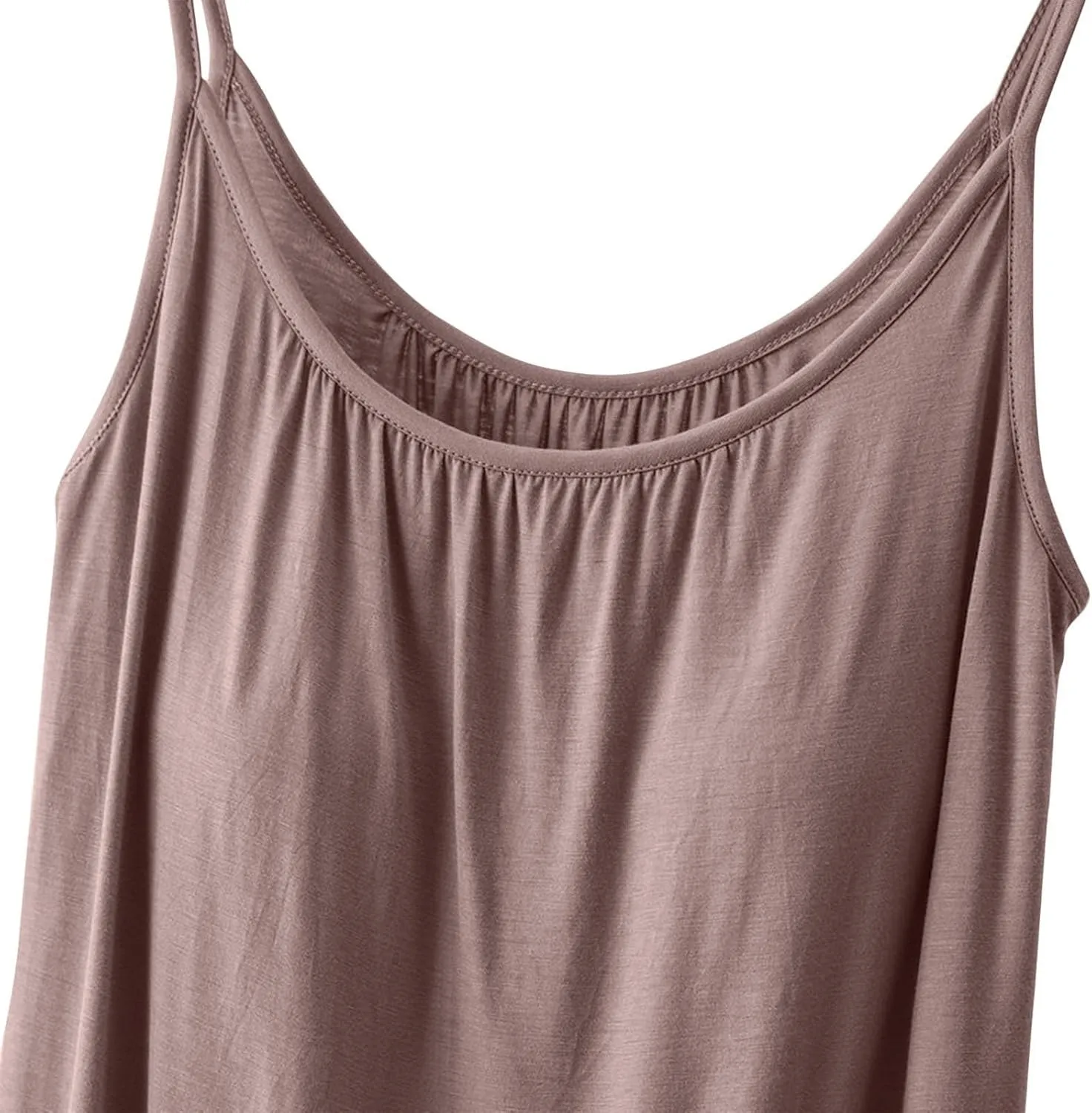 Camisole with Built-in Bra for Women Spaghetti Strap Crew Neck Tank Tops Supportive Padded Yoga Cami Undershirt