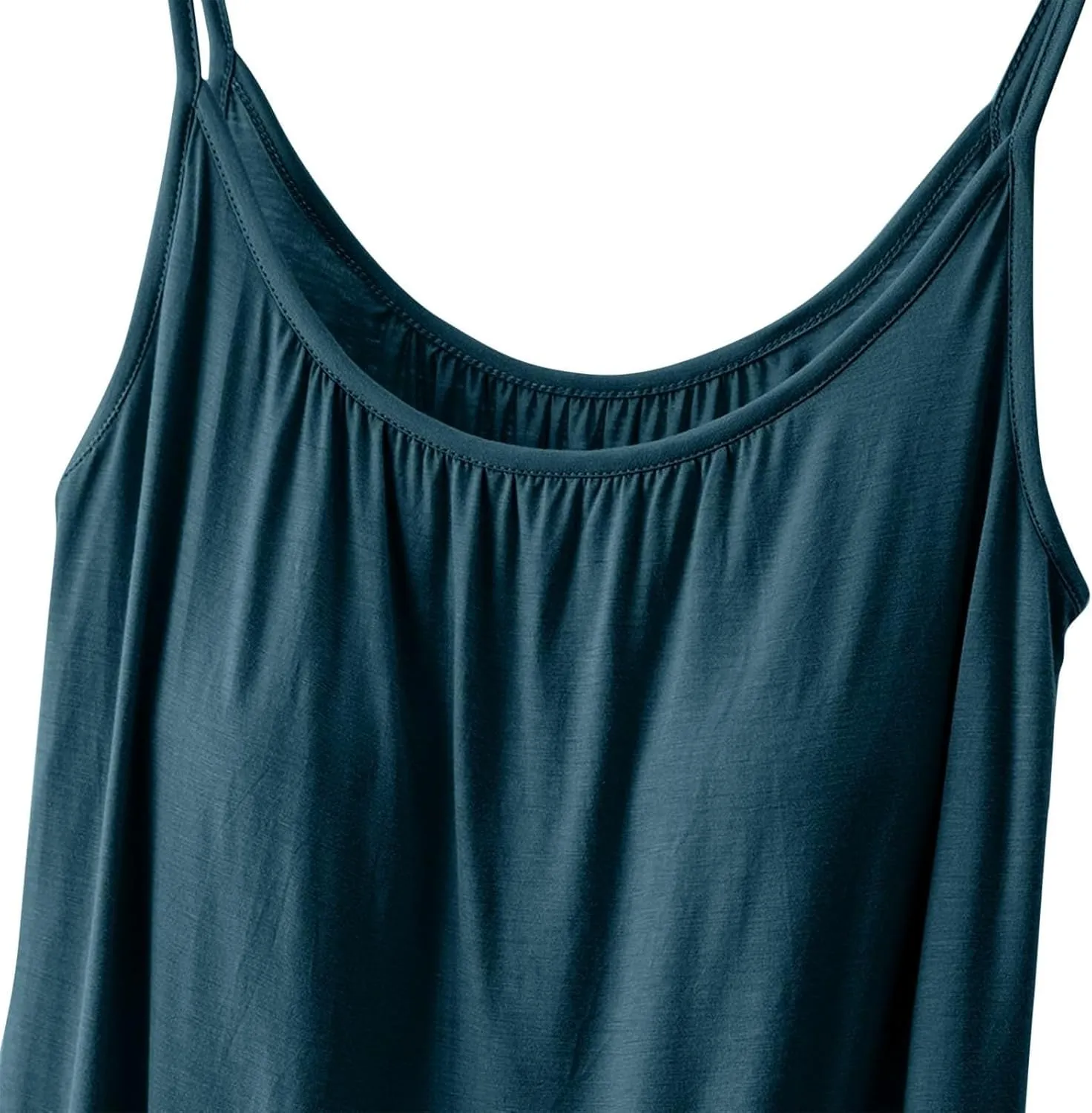 Camisole with Built-in Bra for Women Spaghetti Strap Crew Neck Tank Tops Supportive Padded Yoga Cami Undershirt