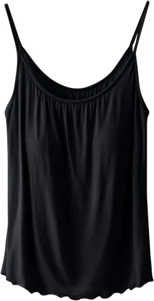 Camisole with Built-in Bra for Women Spaghetti Strap Crew Neck Tank Tops Supportive Padded Yoga Cami Undershirt