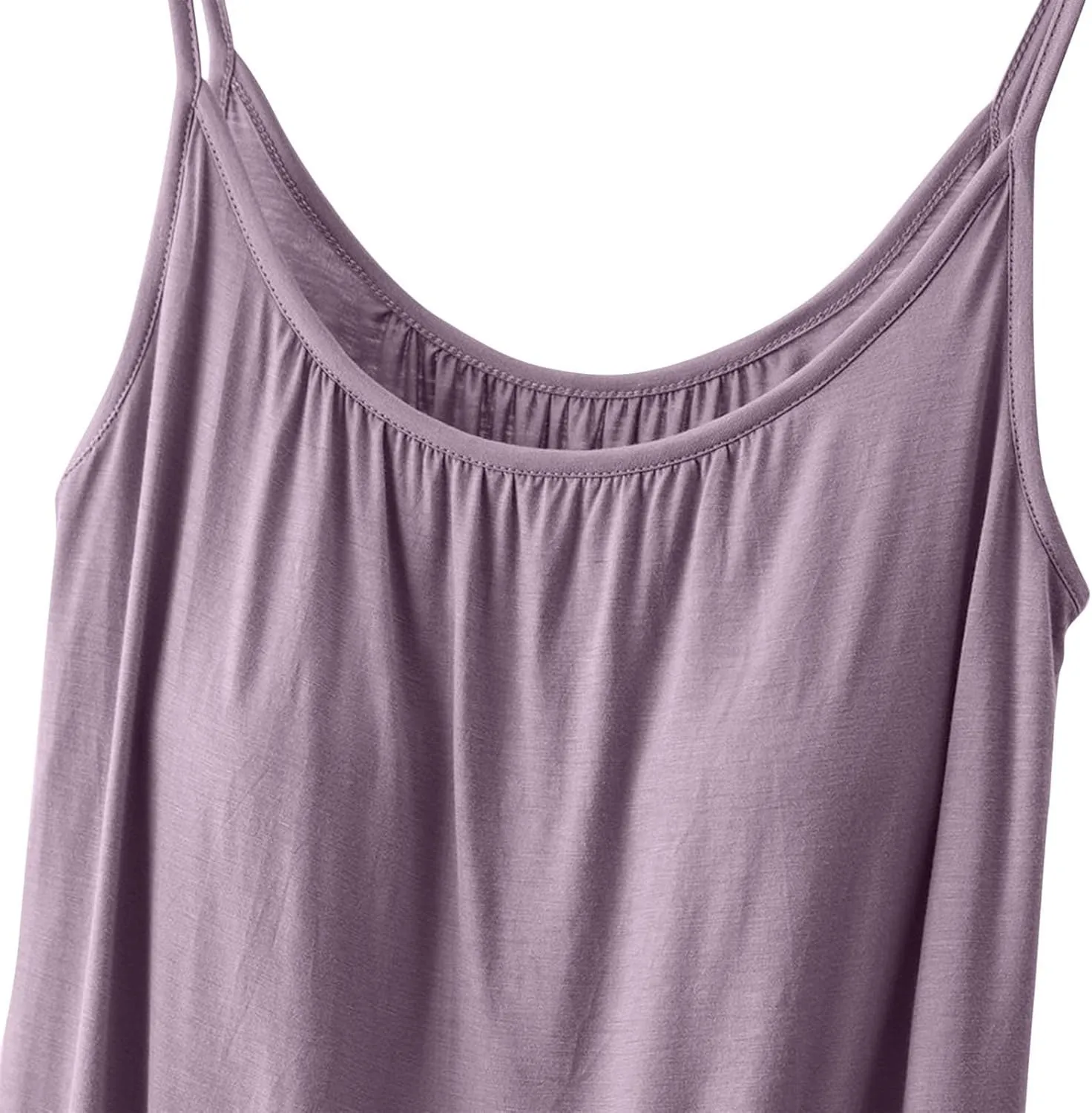 Camisole with Built-in Bra for Women Spaghetti Strap Crew Neck Tank Tops Supportive Padded Yoga Cami Undershirt